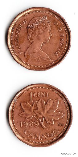 1 цент Канада 1989 года