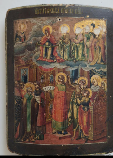 Икона ["Покров Пресвятой Богородицы"]17*13 Палех