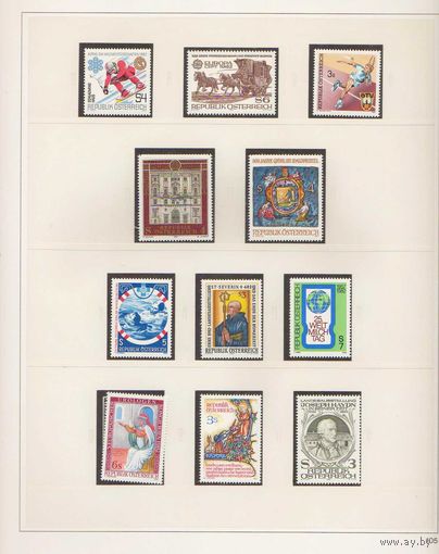 Австрия.ПОЛНЫЙ ГОДОВОЙ НАБОР ЧИСТЫХ МАРОК БЕЗ НАКЛЕЕК 1982 года !БУДЕТ ЕЩЕ АВСТРИЯ-СМОТРИТЕ МОИ ЛОТЫ!!!