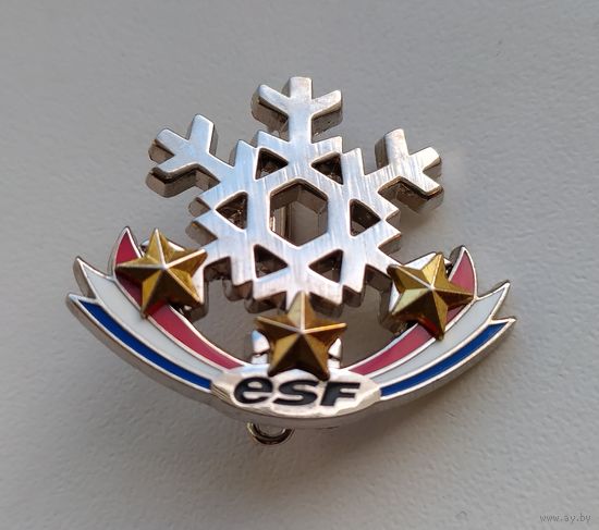 Значок французской лыжной школы ESF (тяжёлый).