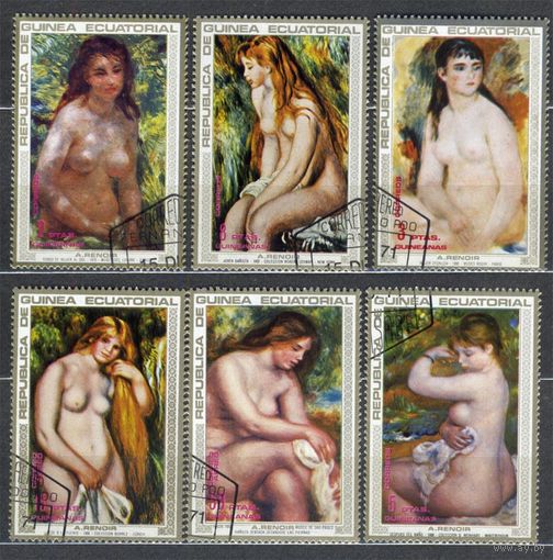 Живопись. Ренуар. Обнаженная натура. Экваториальная Гвинея. 1971. Серия 6 марок.