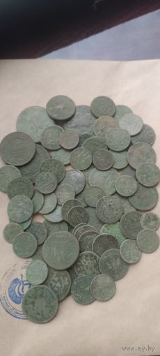 Лот 70 монет с рубля.