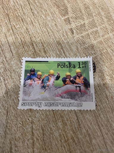 Польша 2005. Экстремальные виды спорта. Сплыв. Марка из серии