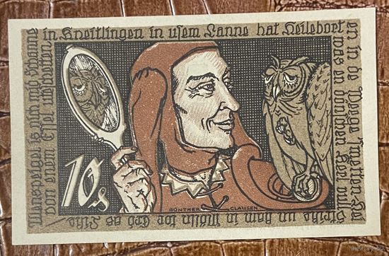 Нодгельд 10 пфеннигов 1921 год. Брауншвейг. Веймарская республика