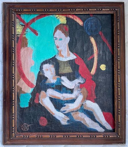 Кищенко А.М "Мадонна с младенцем", 1979г. Холст, масло. Размер 44,5х37 см.
