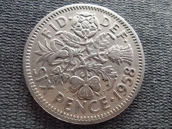 Великобритания, 6 пенсов 1958, KM# 903