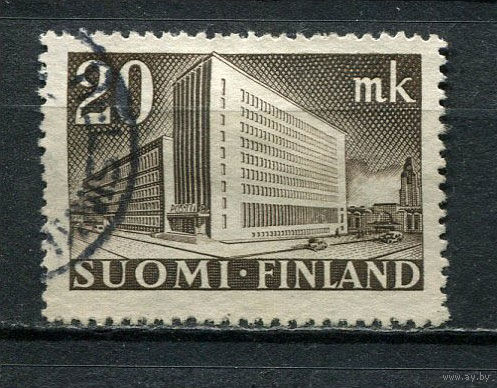 Финляндия - 1945 - Здание почтовой администрации 20М - [Mi.318] - 1 марка. Гашеная.  (Лот 87Gu)-T4P5