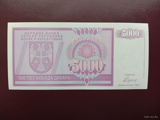 Республика Сербская 5000 динаров 1992 UNC