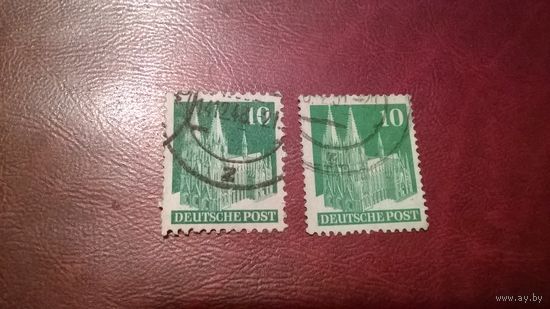Марка Архитектура Германии 1948 год Британская оккупационная зона