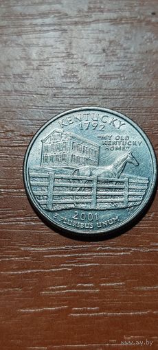 США Штаты и территории 25 центов (квотер) Кентукки 2001