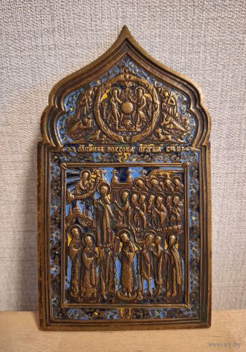 Икона Покрова Пр.Богородицы, эмали.