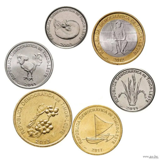 Восточный Тимор набор монет 1, 5, 10, 25, 50, 100 сентаво, UNC-Proof. Флора и Фауна. Предложи свою цену или обмен!