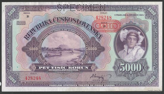 Чехословакия Богемия и Моравия 1000 крон 1943 года. Перфорация. Тип Р-16. Состояние aUNC