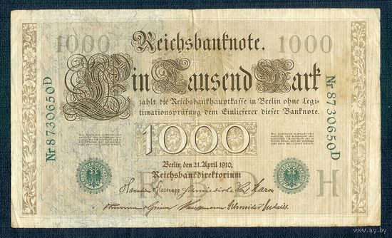Германия, 1000 марок 1910 год.