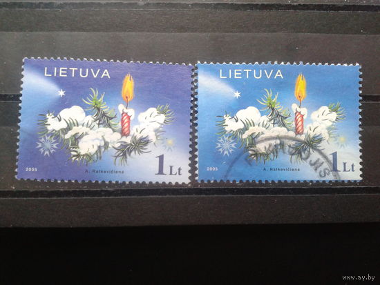 Литва 2005 Рождество разный цвет