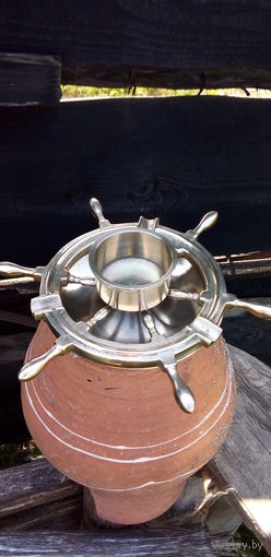 ВИНТАЖНАЯ ЛАТУННАЯ "ПЕПЕЛЬНИЦА= МОРСКОЙ ШТУРВАЛ" РЕДКАЯ!