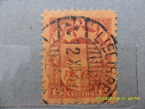 Латвия 1931 год - 15 сантимов, из коллекции