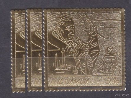 2005 Гамбия 5572 x3 золото Папа Иоанн Павел II держит микрофон. 27,00 евро