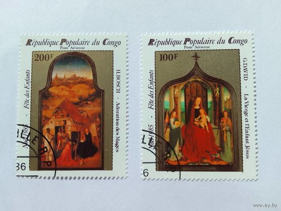 Марки   Живопись  Конго 1985    2шт. -  1,00 руб