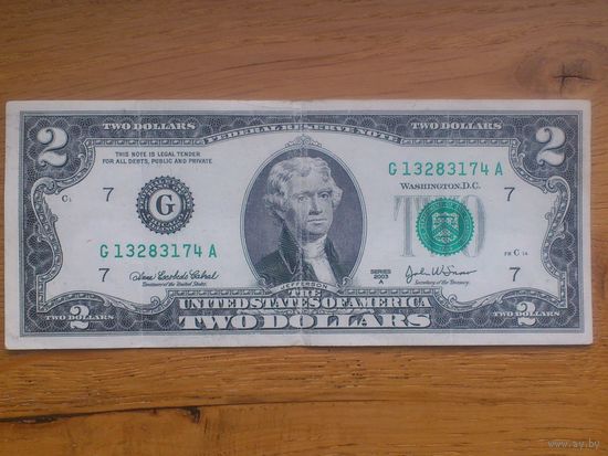 2 доллара США 2003 г G