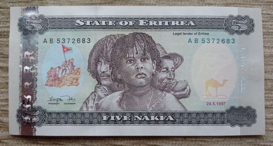 Werty71 Эритрея 5 накфа 1997 UNC банкнота