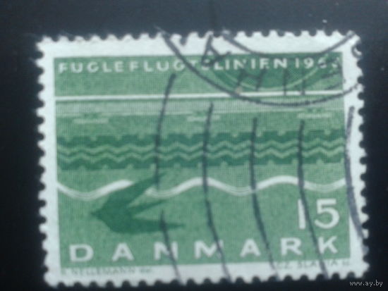 Дания 1963 птица над водой