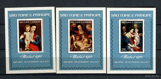 Сан Томе и Принсипи - 1977 - Рождество. Искусство. Рубенс - [Mi. bl. 4-6] - 3 блока. MNH.