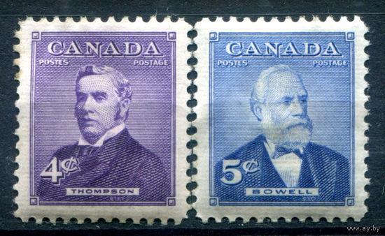Британские колонии - Канада - 1954г. - премьер-министры - 2 марки - полная серия, MH [Mi 296-297]. #3-WB-102-A-2