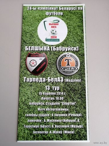 БЕЛШИНА Бобруйск - ТОРПЕДО-БЕЛАЗ Жодино 15.06.2014