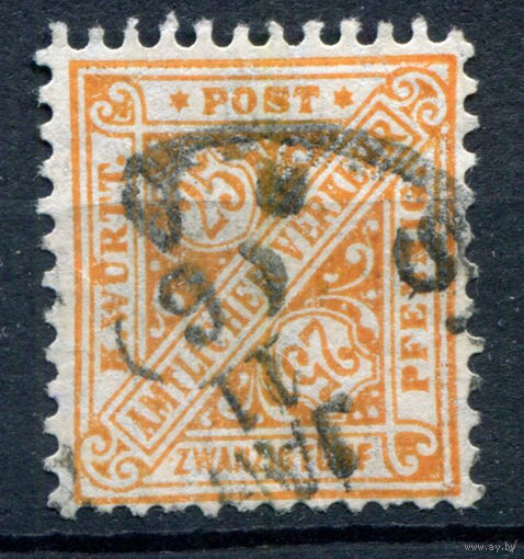 Королевство Вюртемберг - 1906г. - Служебные марки тип II. Цифры, 25 Pf - 1 марка - гашёная [Mi 232]. #1-Wu-8-A-1