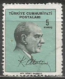 Турция. К.Ататюрк. Первый Президент. 1965г. Mi#1977.