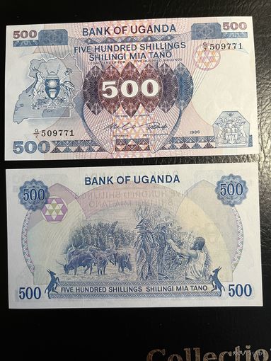 Уганда 500 шиллингов образца 1986 года UNC p25