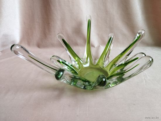 Ваза Морская Звезда, гутная техника. Чехословакия