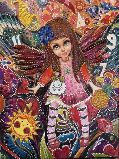 Авторская картина - Ангелок для знака зодиака ОВЕН