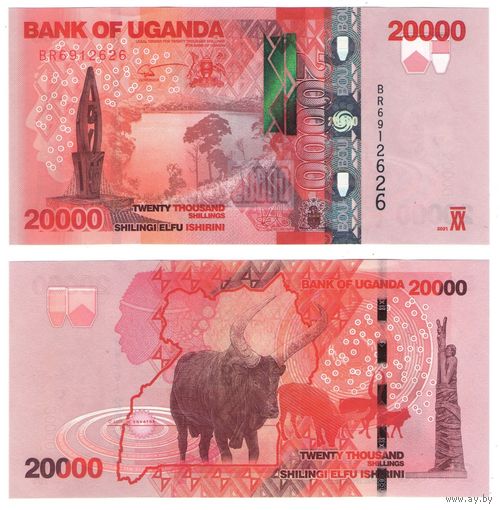 Уганда 20000 шиллингов 2021 год UNC