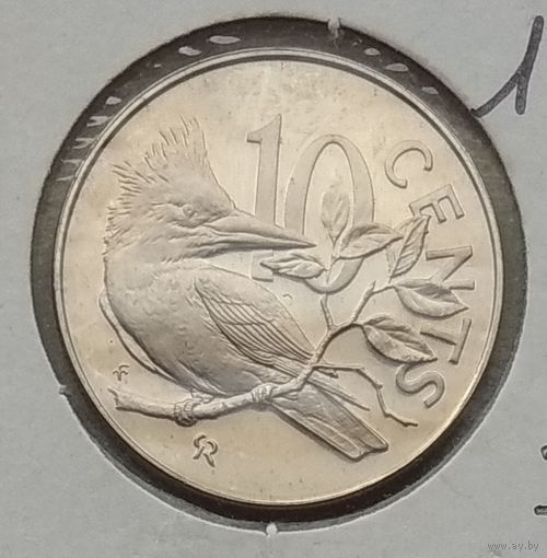 Британские Виргинские острова 10 центов 1974 г. В холдере