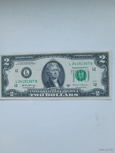 2 доллара США. 2017 год. Сан-Франциско.