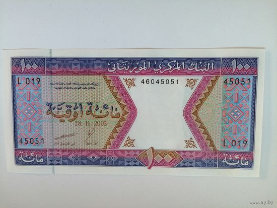 Мавритания 100 UNC 2002 г. с рубля