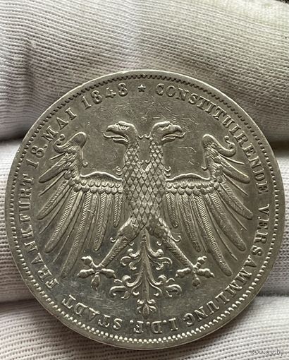 2 гульдена 1848 года (Франкфурт).Серебро.