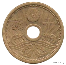 ВЕЛИКАЯ ЯПОНСКАЯ ИМПЕРИЯ 10 СЕН /СЕНОВ/ 1938. НЕЧАСТАЯ