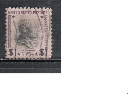 США-1938, (Мих.439), гаш.   , Стандарт, Президенты, Вильсон(2)