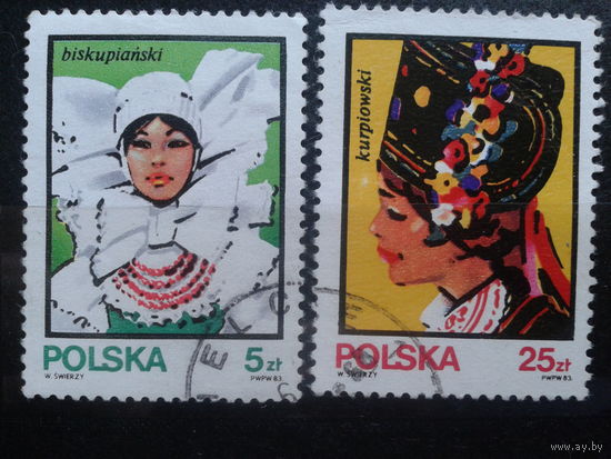 Польша, 1983, Народные костюмы, головные уборы