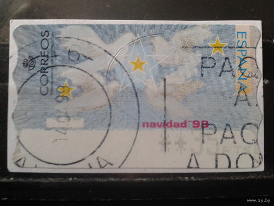Испания 1999 Автоматная марка Белые голуби, почта, дружба 35 песет Михель-2,0 евро гаш