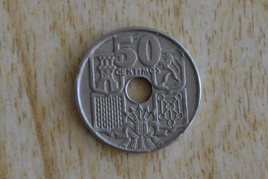 Испания 50 сентимо 1949