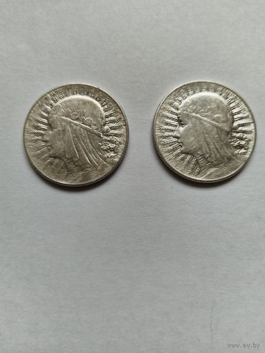 2 по 5 злотых 1933 Ядвиги