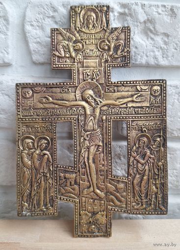 Распятие Христово, с предстоящими, 21,8х14 см.