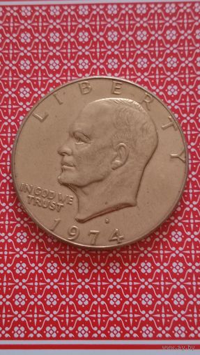 США 1 доллар 1974 желтое покрытие