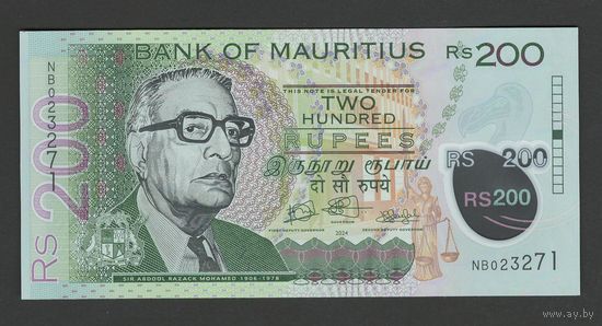 Маврикий 200 рупий 2024 года. Тип P-65B. Состояние UNC