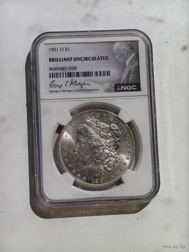 1 доллар 1901 США Морган NGC Brilliant unc горящая!
