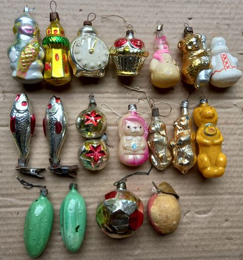 Елочные игрушки СССР 19 штук.ЕСТЬ НЕЧАСТЫЕ.